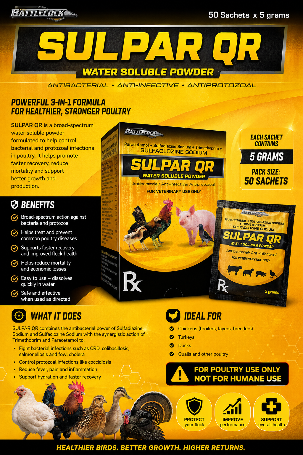 Battlecock Sulpar QR Individual Sachets (10sachetsX5gr)