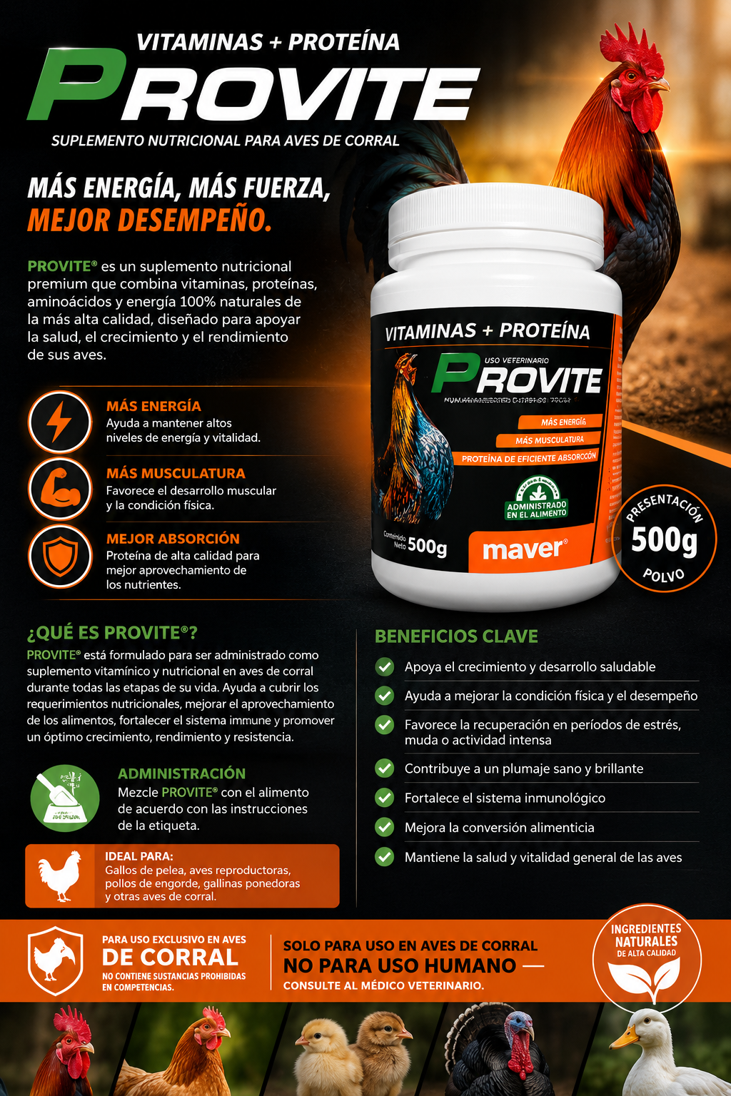 Maver Provite Vitaminas - Proteina (500gr)