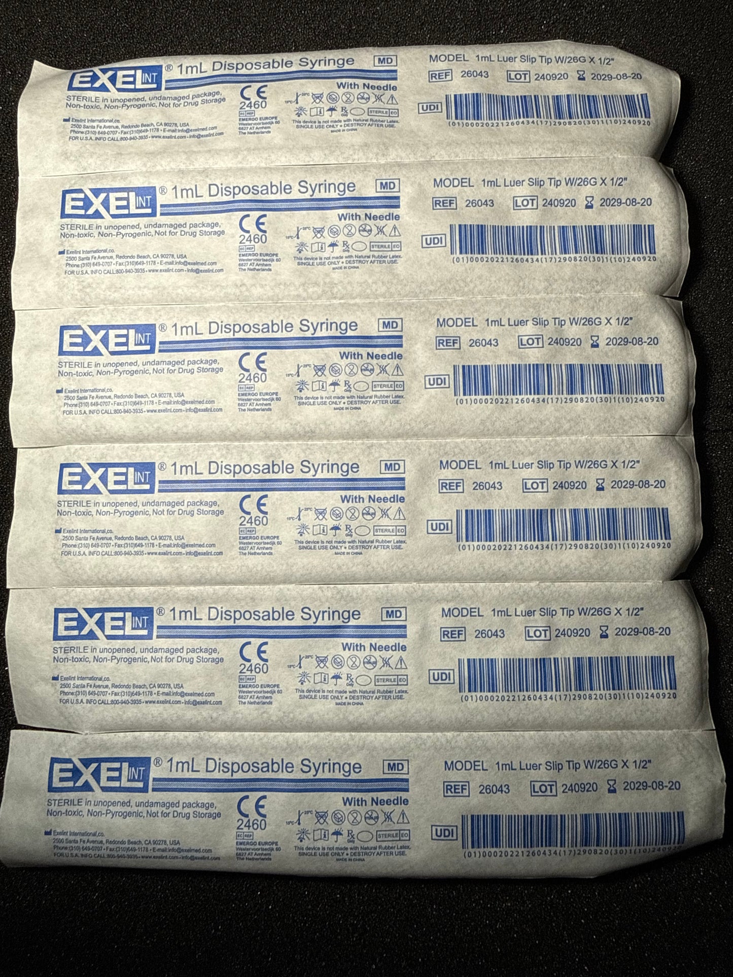 1ml Disposable Syringe 26Gx½" (6pk)