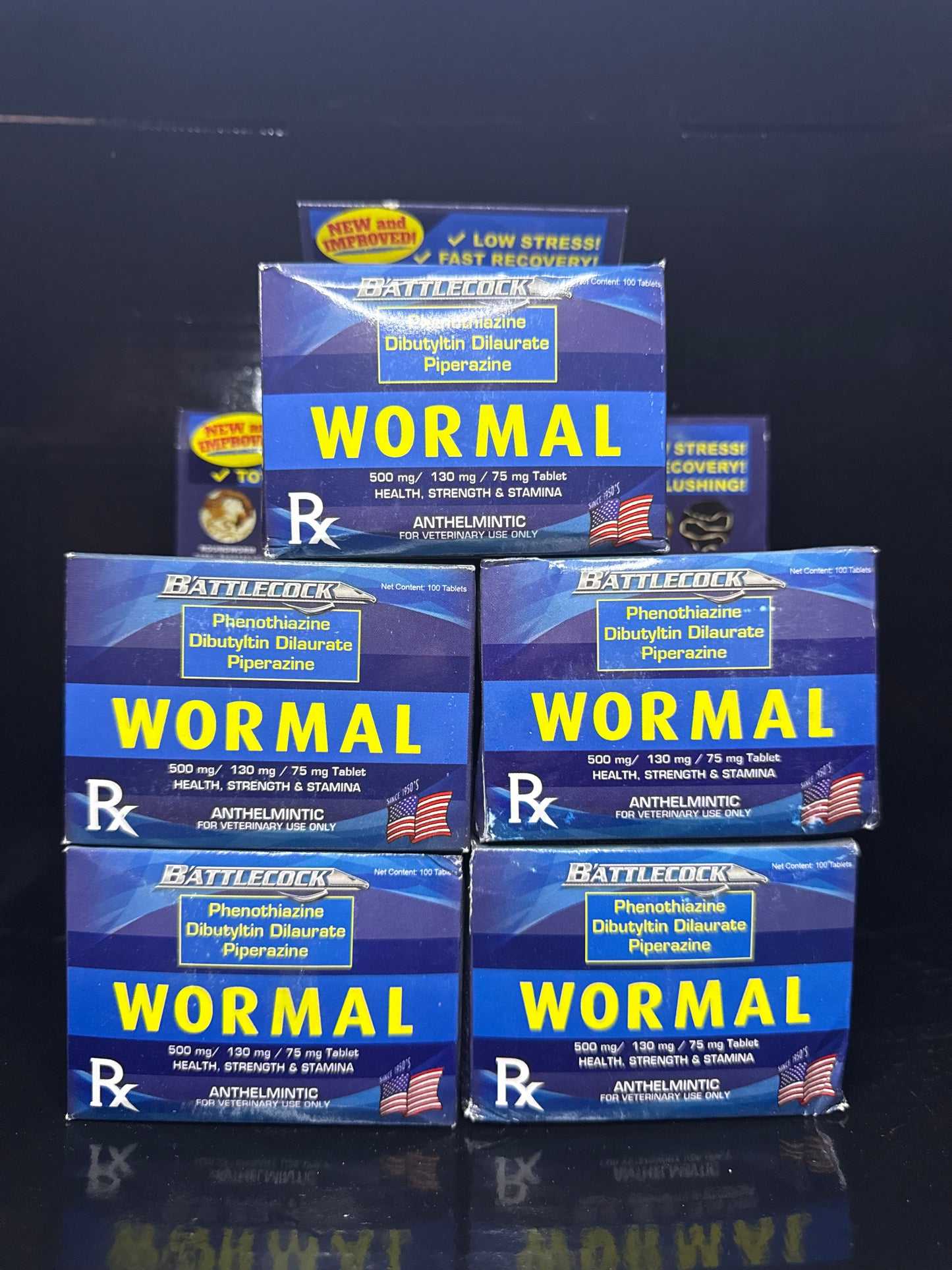 Battlecock Wormal 5 Box Bundle Deal (100 Tablets Each Box)