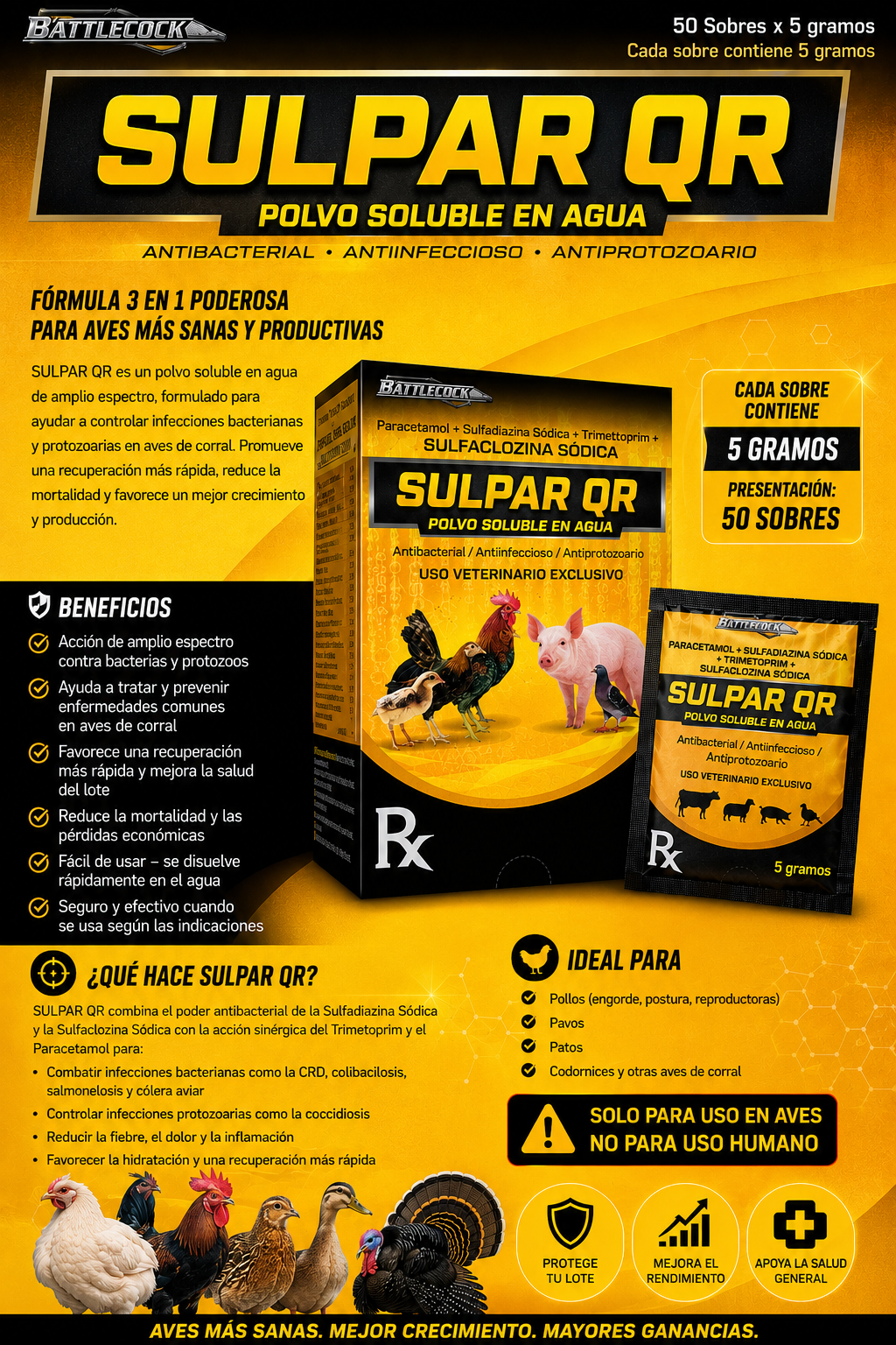 Battlecock Sulpar QR Individual Sachets (10sachetsX5gr)