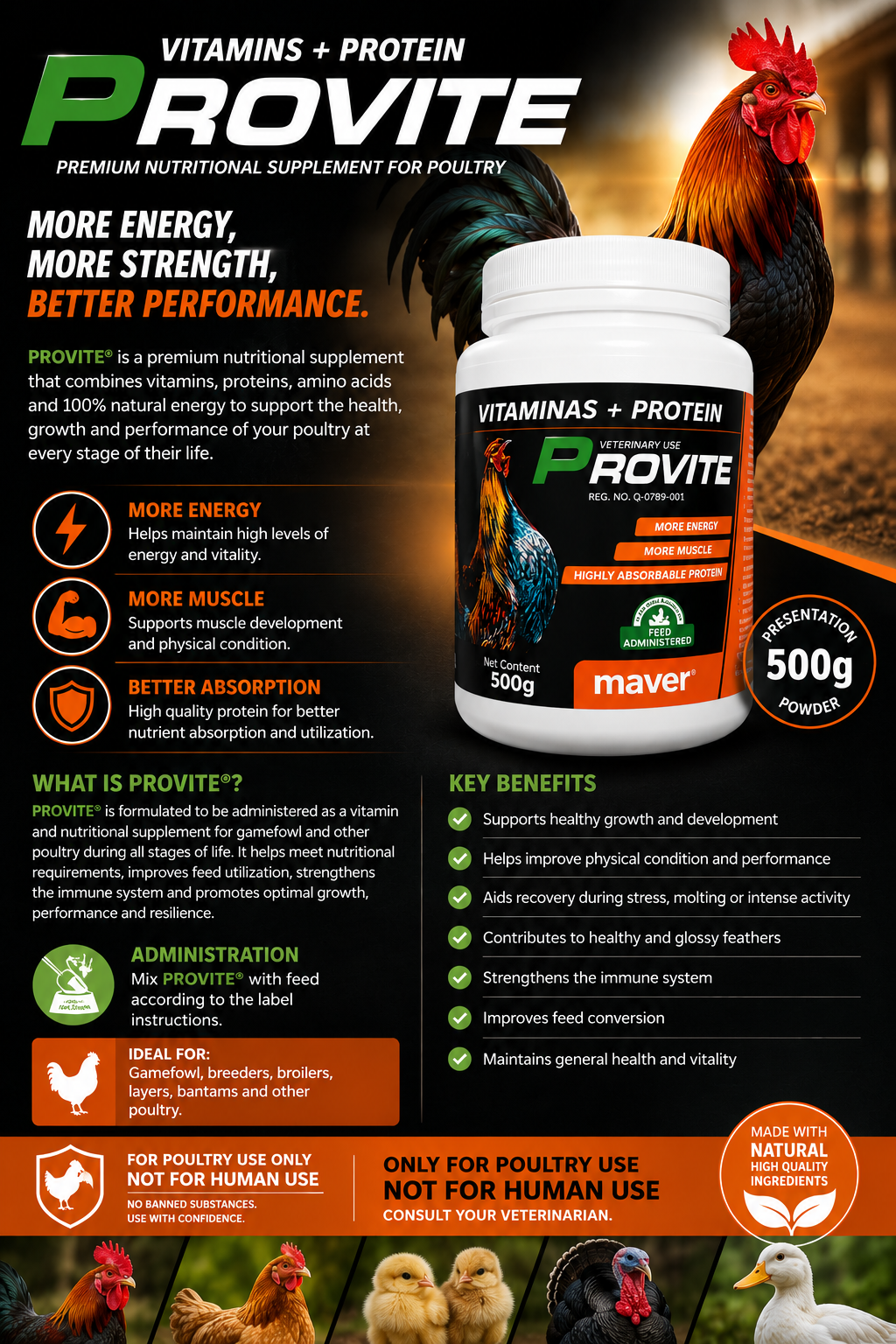 Maver Provite Vitaminas - Proteina (500gr)