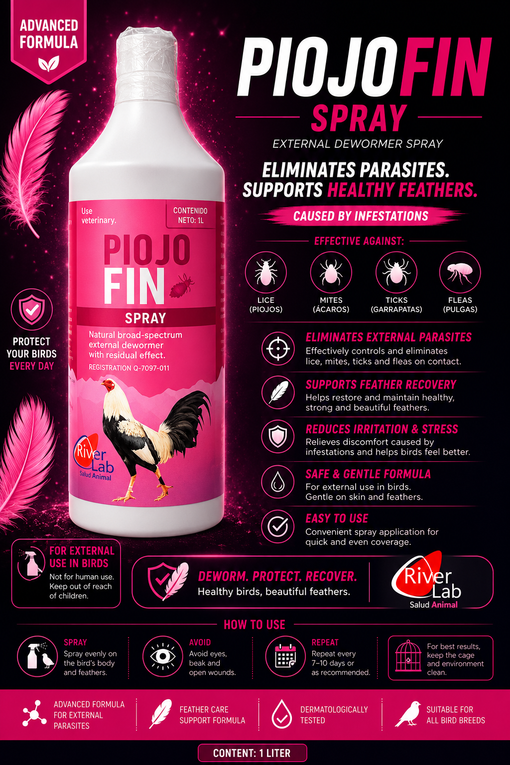 River Lab Piojofin Spray (1Litro)