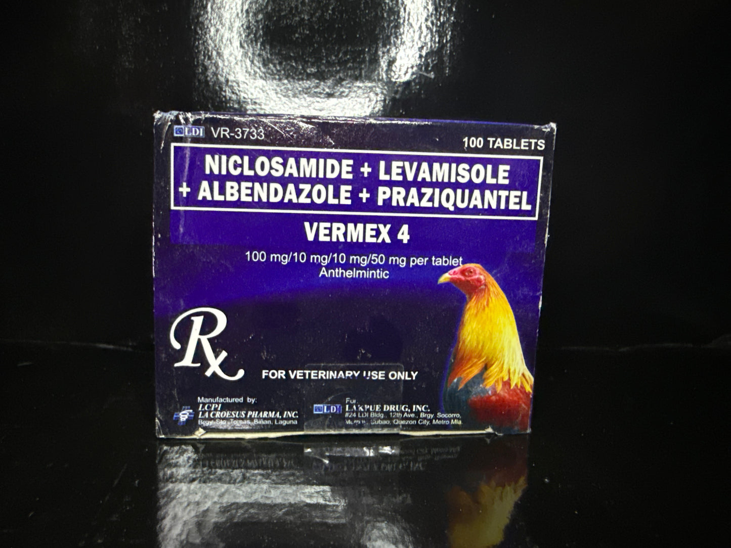 LDI Vermex 4 Gamefowl Dewormer (100 Tablets)