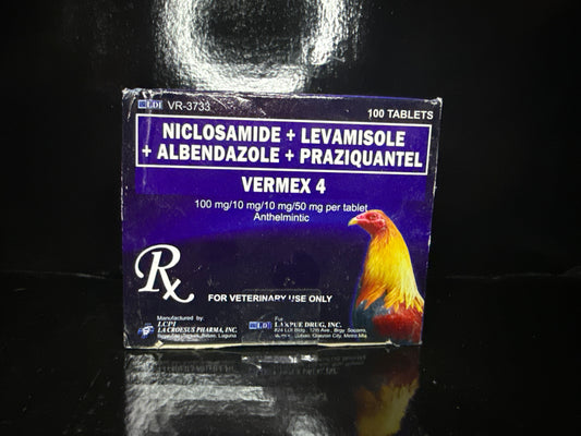 LDI Vermex 4 Gamefowl Dewormer (100 Tablets)