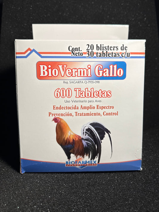 BioFarmex BioVermi Gallo Dewormer Box (600 Tablets)