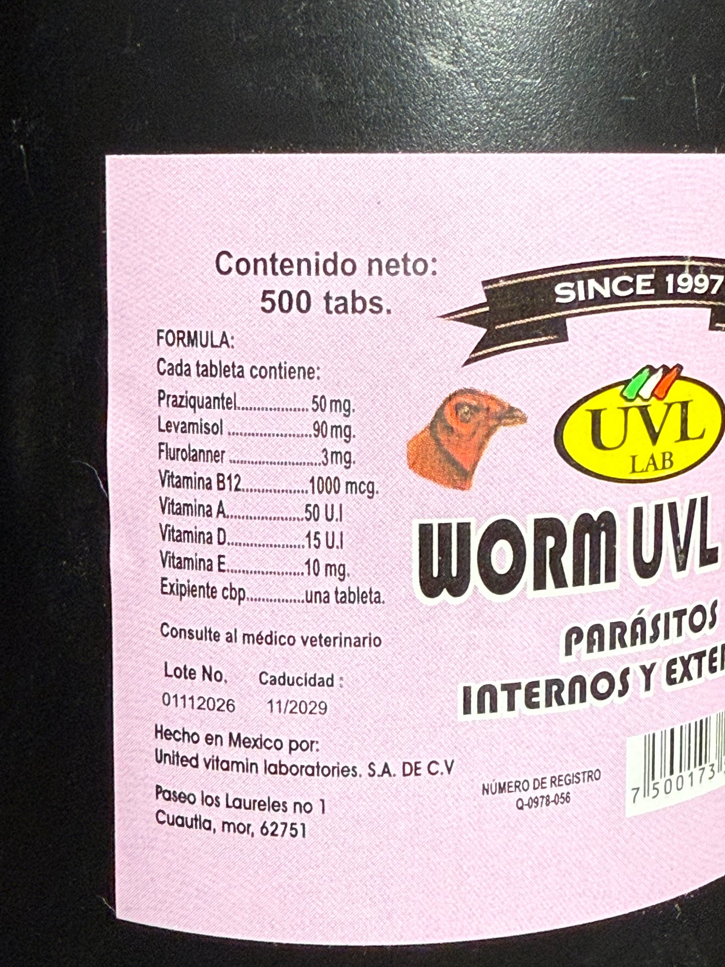 Worm UVL EXIN (500 Tablets)