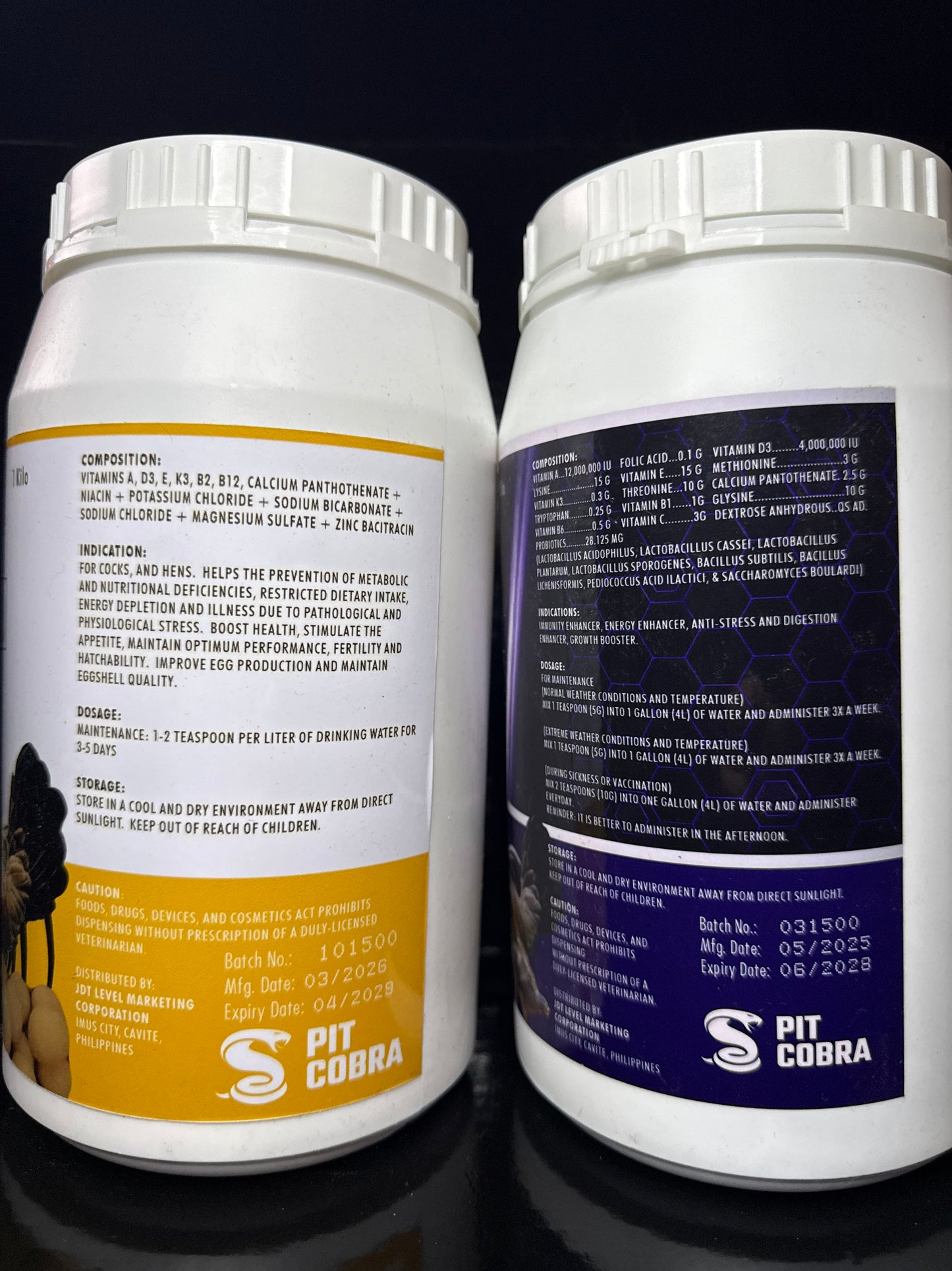 Pit Cobra Pro-Egg 1kg Tub & Pit Cobra MultiVit Pro 1kg Tub